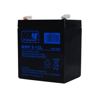 MPL Power Elektro Επαναφορτιζόμενη Μπαταρία Μολύβδου - MWP 5-12L /12V/5Ah AGM AGM Μπαταρίες Μολύβδου Onetrade